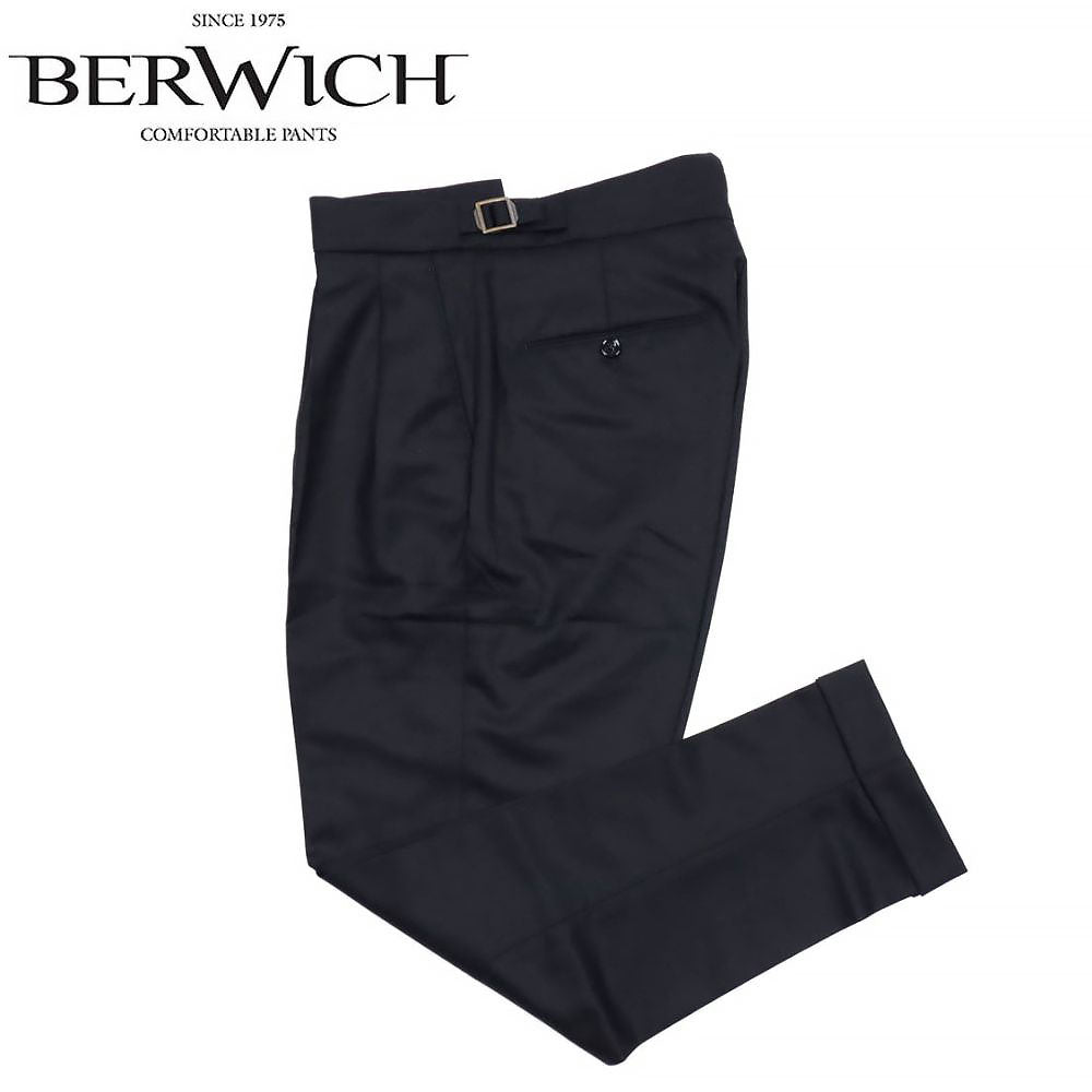 【未使用】BERWICH ベルウィッチ スコッチ ウール 2プリーツ パンツ